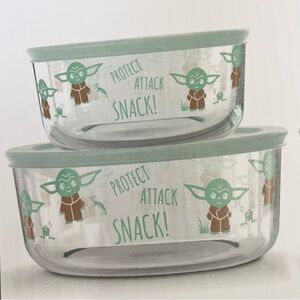 Pyrex Star Wars The Child Baby Yoda Glass Food Storage Containers Bowls 4 PC Set